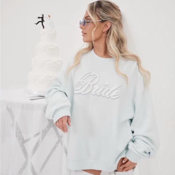 Women's Light Blue Sweatshirt - Picture 4 of 8